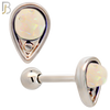 TB123 - 316L Stainless Steel Opal/Turquoise Teardrop Tragus/Cartilage Barbell  (Pack of 6) image 1