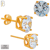 925-ES71-RC - .925 Sterling Silver Rose Gold Plated Earring Stud Casting Round Prong Setting Clear Zircon image 6