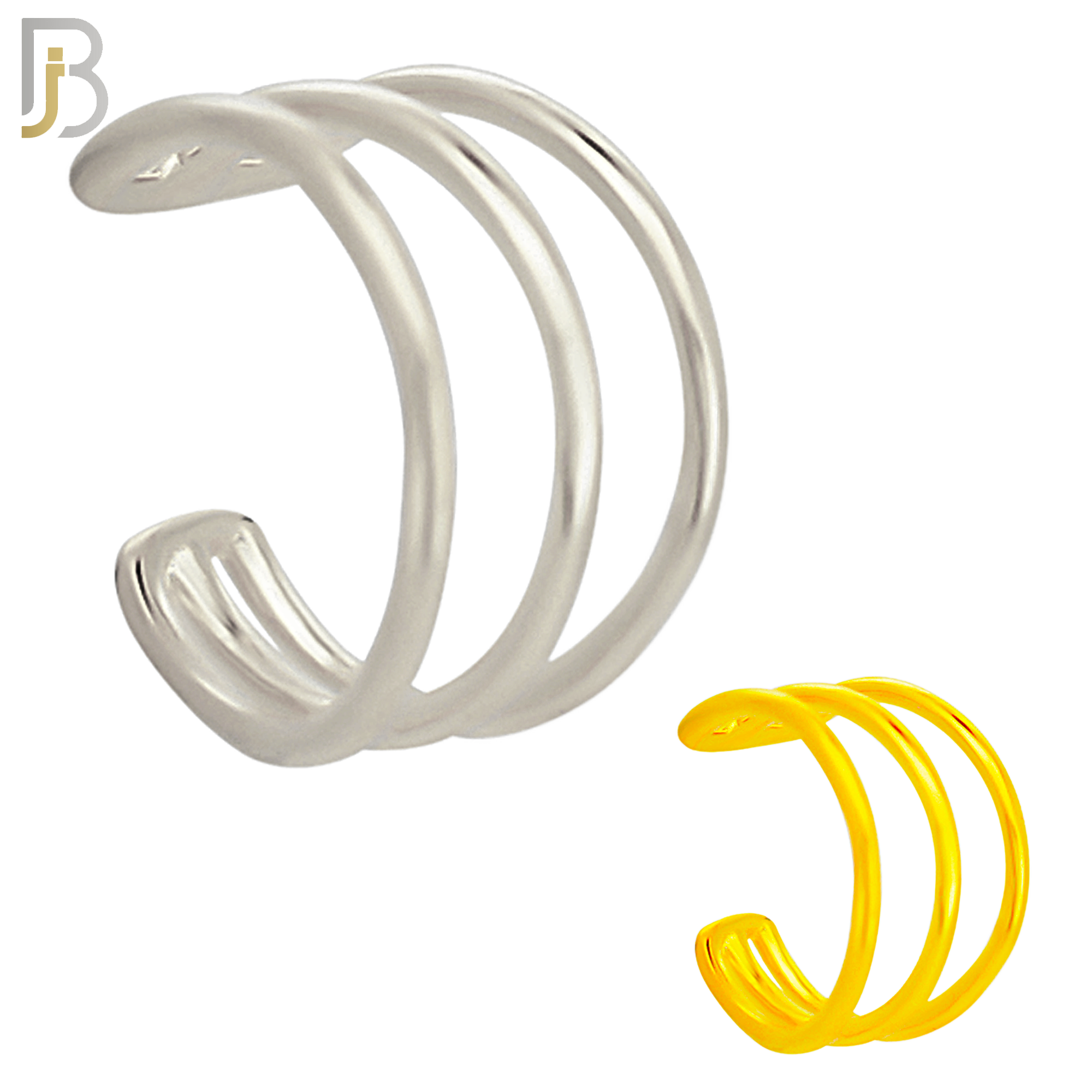 FES001 - Triple Plain Hoop Ear Cuff in Brass (Sold Per Piece) image 0