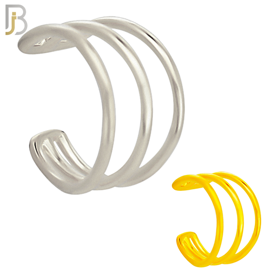 FES001 - Triple Plain Hoop Ear Cuff in Brass (Sold Per Piece) image 0