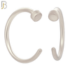 PK-CT09 - 316L Surgical Steel Nose Hoops Stopper Half Moon  Pack of 60 - Steel image
