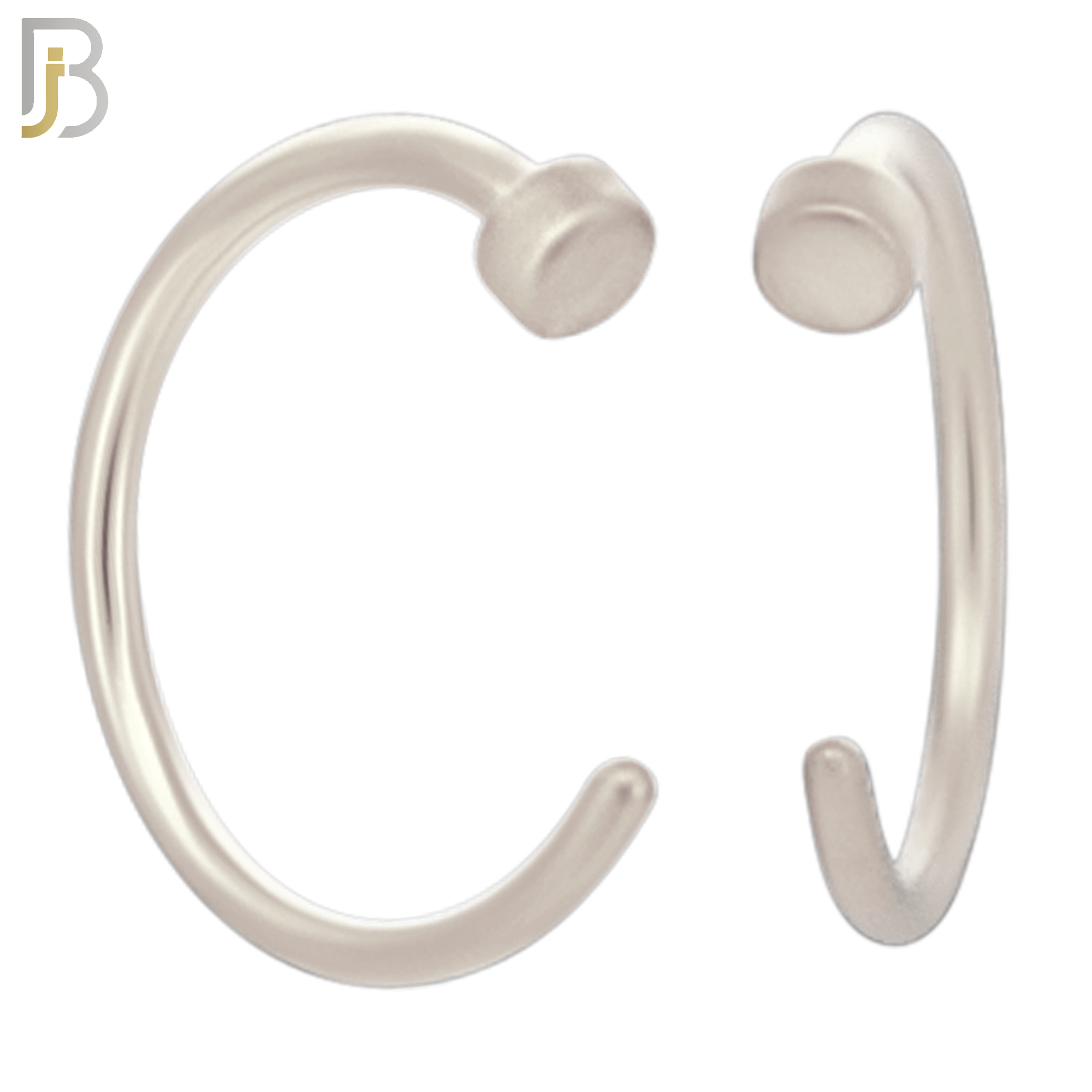 PK-CT09 - 316L Surgical Steel Nose Hoops Stopper Half Moon  Pack of 60 - Steel image