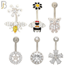 PK-NB40 - 316L Surgical Steel Different Designs Banana Navel 14g 10mm Length Pack of 24 image 1