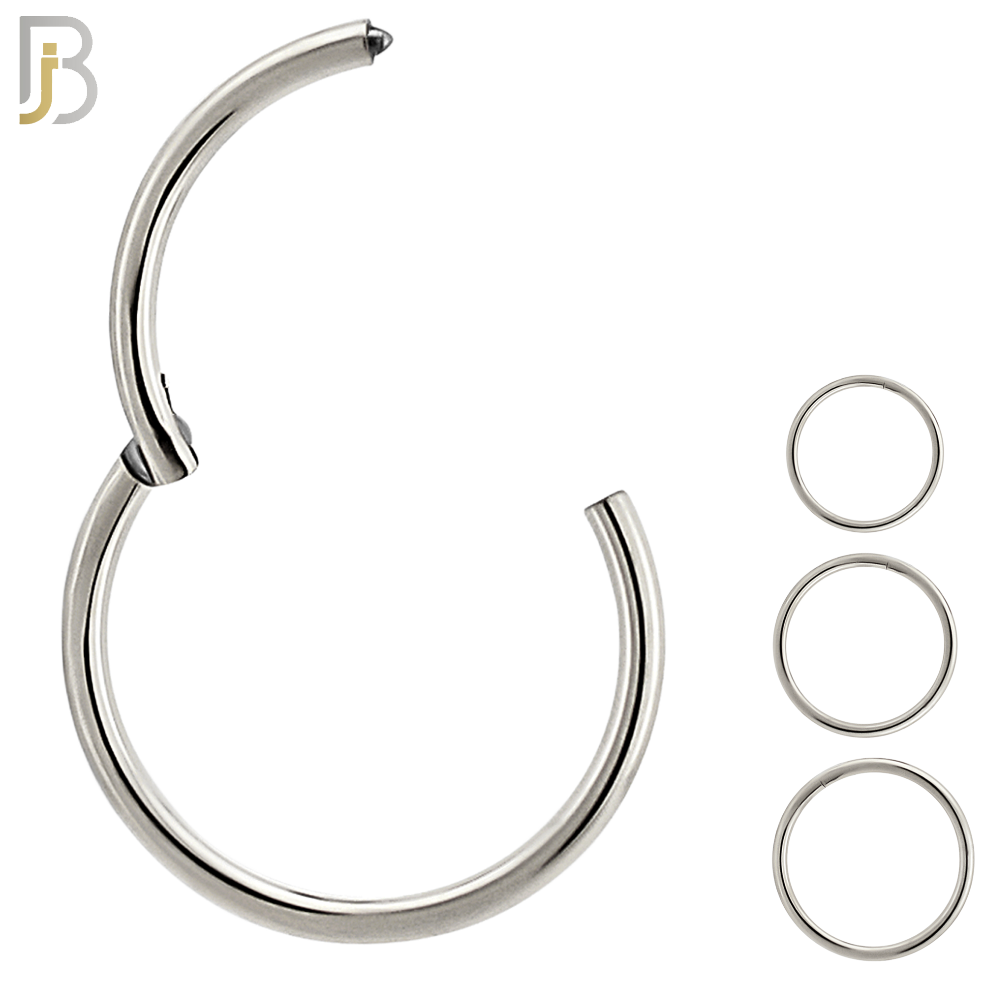 CT10S - 316L Surgical Steel Hinged Hoops Plain (PACK OF 6) image 0