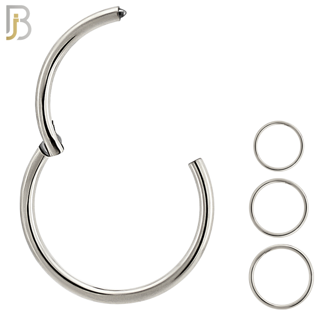 CT10S - 316L Surgical Steel Hinged Hoops Plain (PACK OF 6) image 0