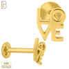 14-LB44 -  14k Yellow Gold Plain LOVE text Labret - Yellow Gold image