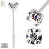 925-PK-NR02 - .925  Sterling Silver Nose Stud "Bend It Yourself" Round Zircon Prong Setting image 1