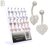 PK-NB17 - 316L Surgical Steel Different Heart Design Banana Belly Ring Pack of 24 image 0