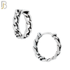 ES130 - Stainless Steel Vintage Tribal Chain Huggies Hoops Earrings image 3