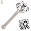 NR01S - 316L Surgical Steel Nose Bone Prong Set Zircon Round Nose Ring (PACK OF 6) image 4