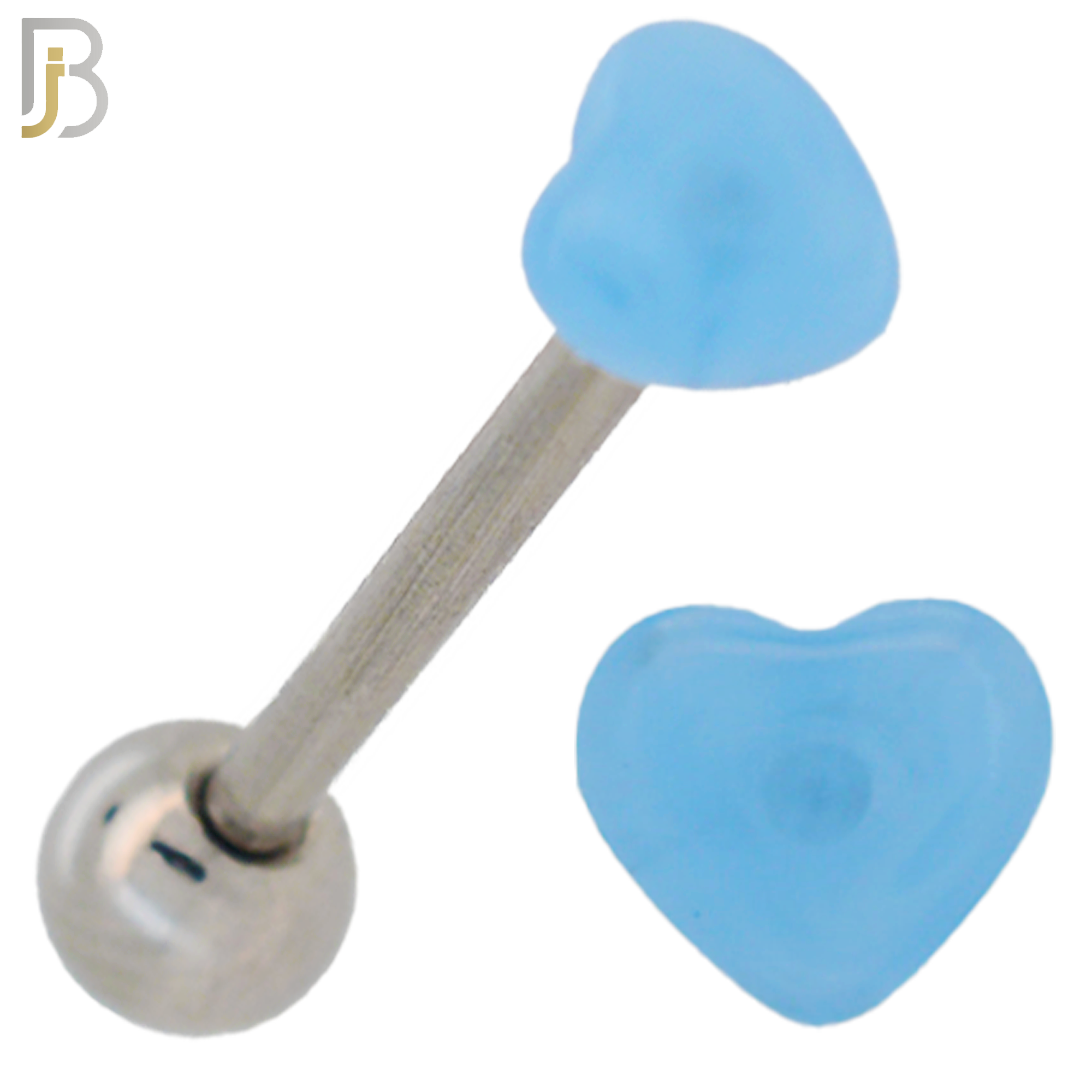 PK-BB49 - 316L Surgical Steel Barbell with Acrylic Marble Heart Screw External Threaded Pack of 120 image 11