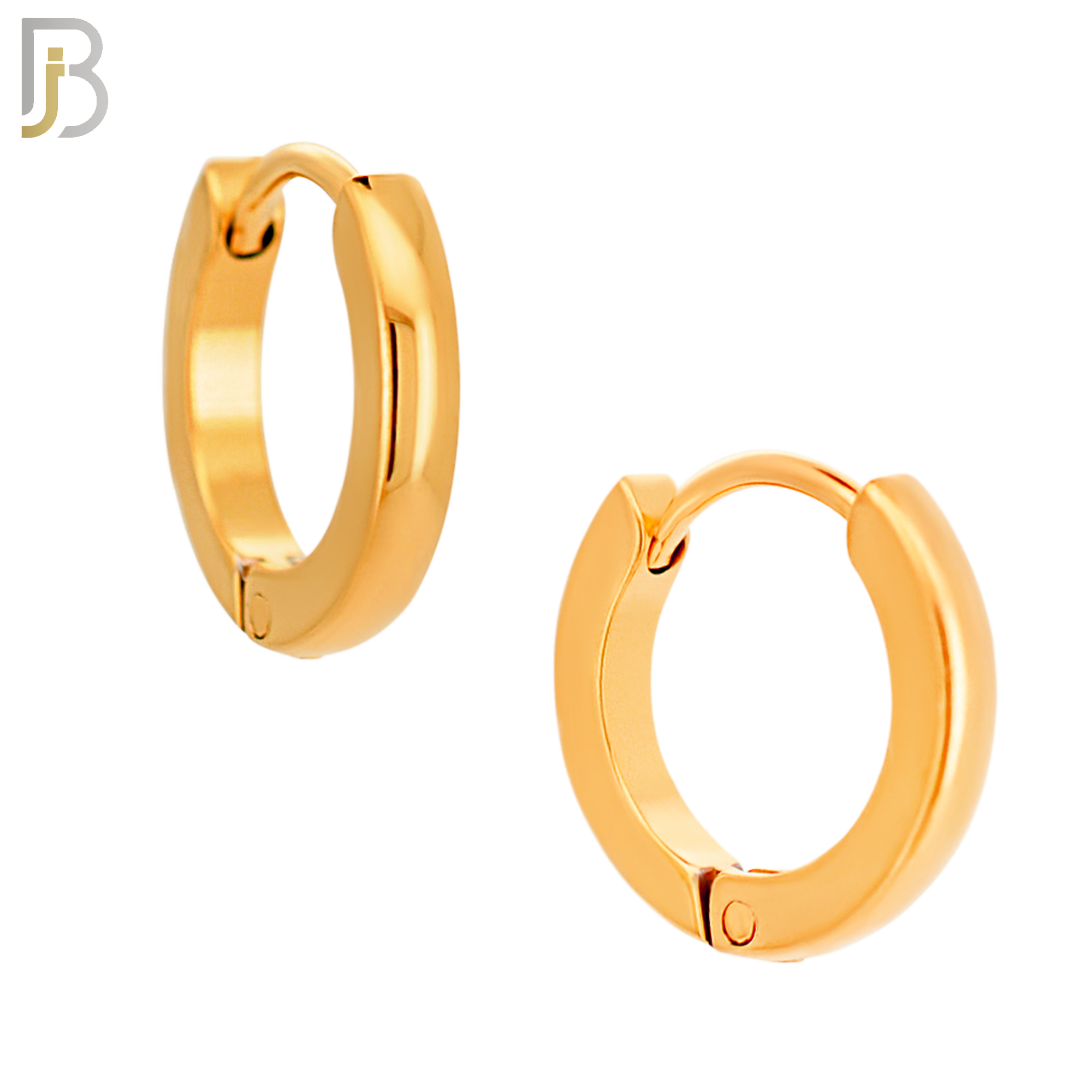 ES01R - 316L Stainless Steel RoseGold Plated Plain Curve Design Huggies image 2