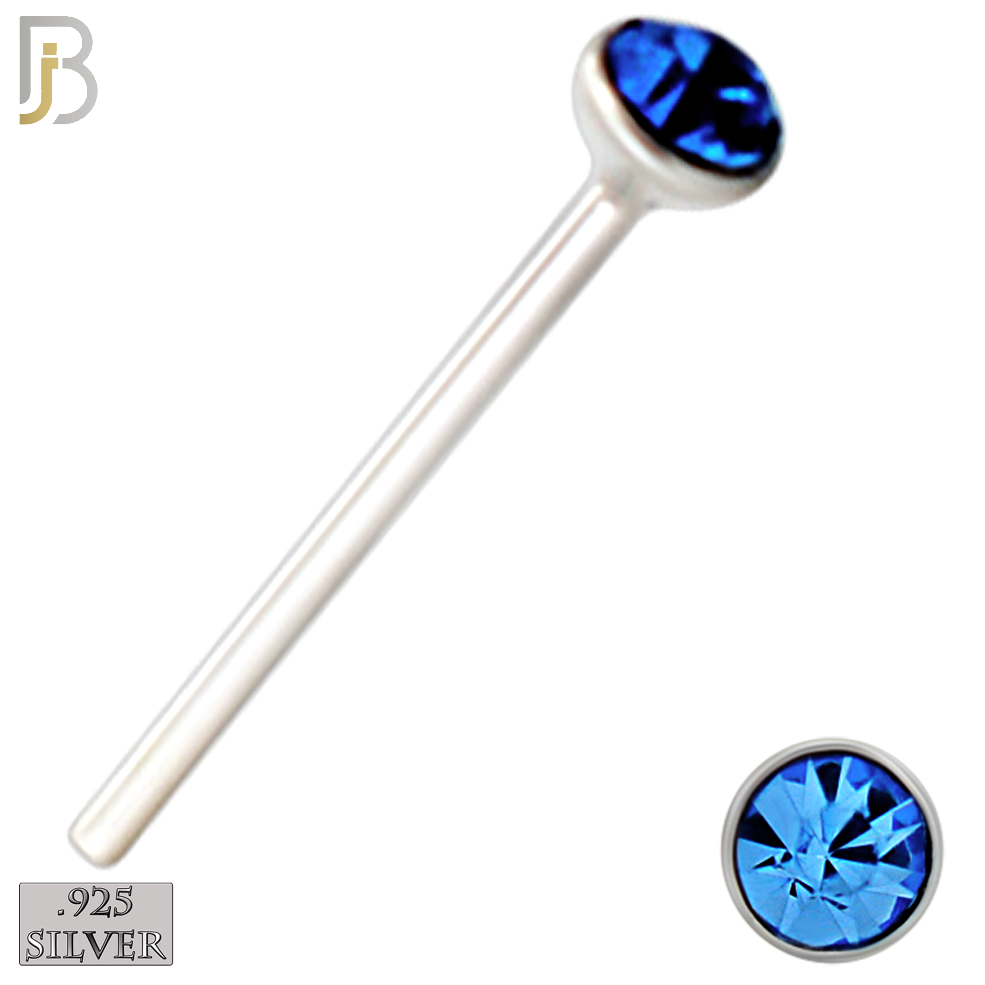 925-PK-NR05S-3A - Mixed of 1.4mm, 1.5mm, 2mm Assorted CZ 22g Thick, 925 Sterling Silver Bend It Yourself Nose Studs, Press Fit Packages Pack of 120 image 2