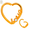 CT110 - 316 Surgical Steel LOVE text with Single  Zircon on O Twist to Open Nose Hoop (Pack of 6) image 3