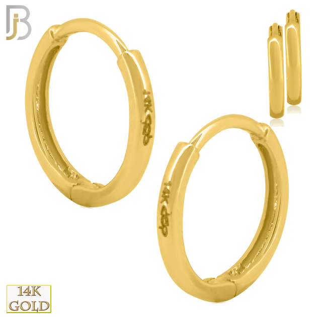 14-ES63Y - 14k Solid Gold Flat Thick Hoops Earrings - 10mm image