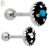 TB119 - 316L Stainless Steel Wheel Tragus/Cartilage Barbell (PACK OF 6) image 0