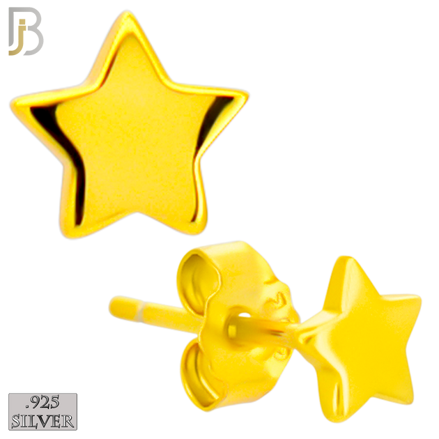 925-ES512 - 925 Sterling Silver Star Design Earrings (Butterfly Backing) image 2