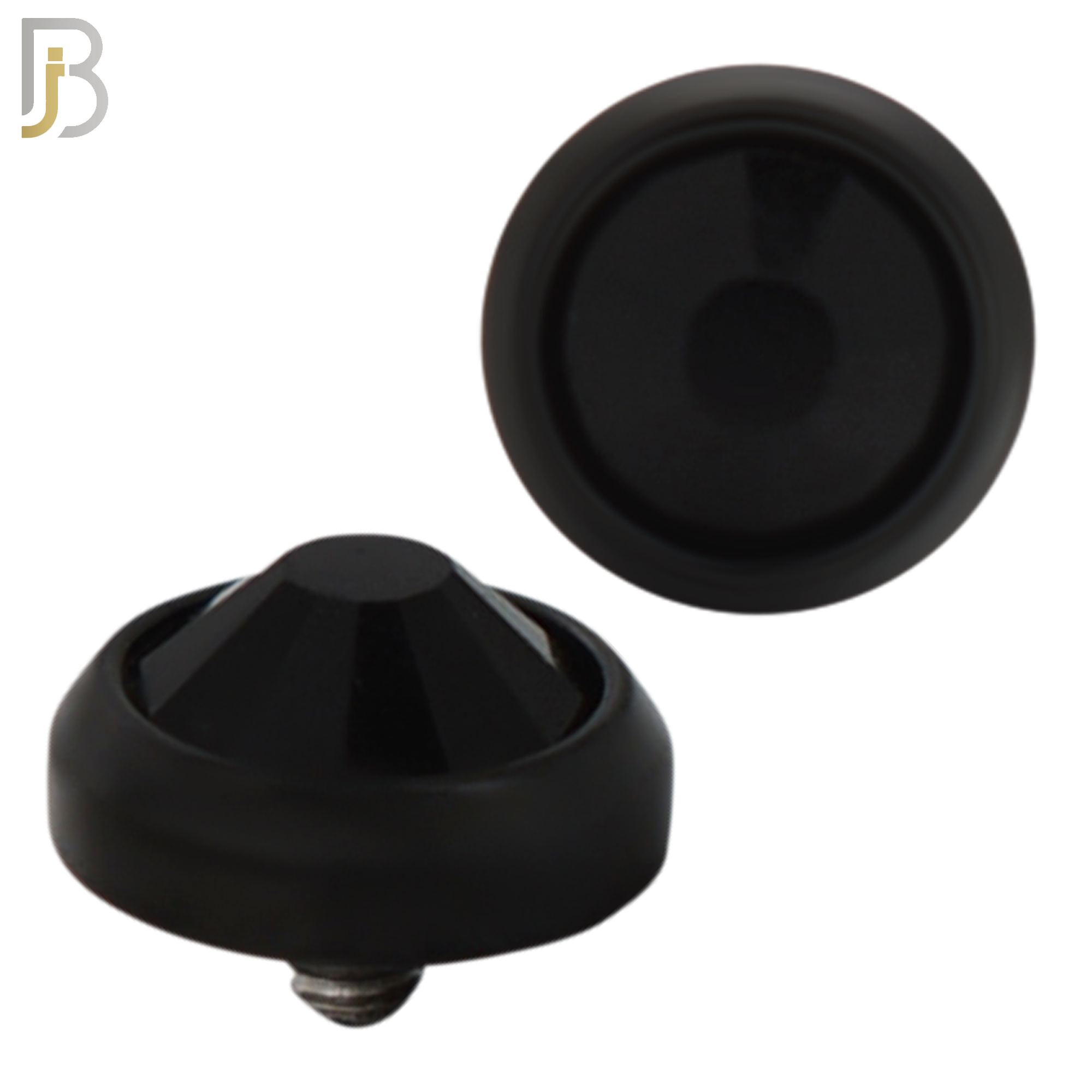DM01KK -  Black Plated Surgical Steel Dermal Bezel Black Cubic Zirconia 1.2mm Screw Top (PACK OF 6) image 6