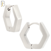 ES170 - 316L Stainless Steel Plain Huggies Hexagon Shape Clip On image 1
