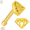 14-NR50B - 14k Solid Gold Nose Bone Diamond Design image 0