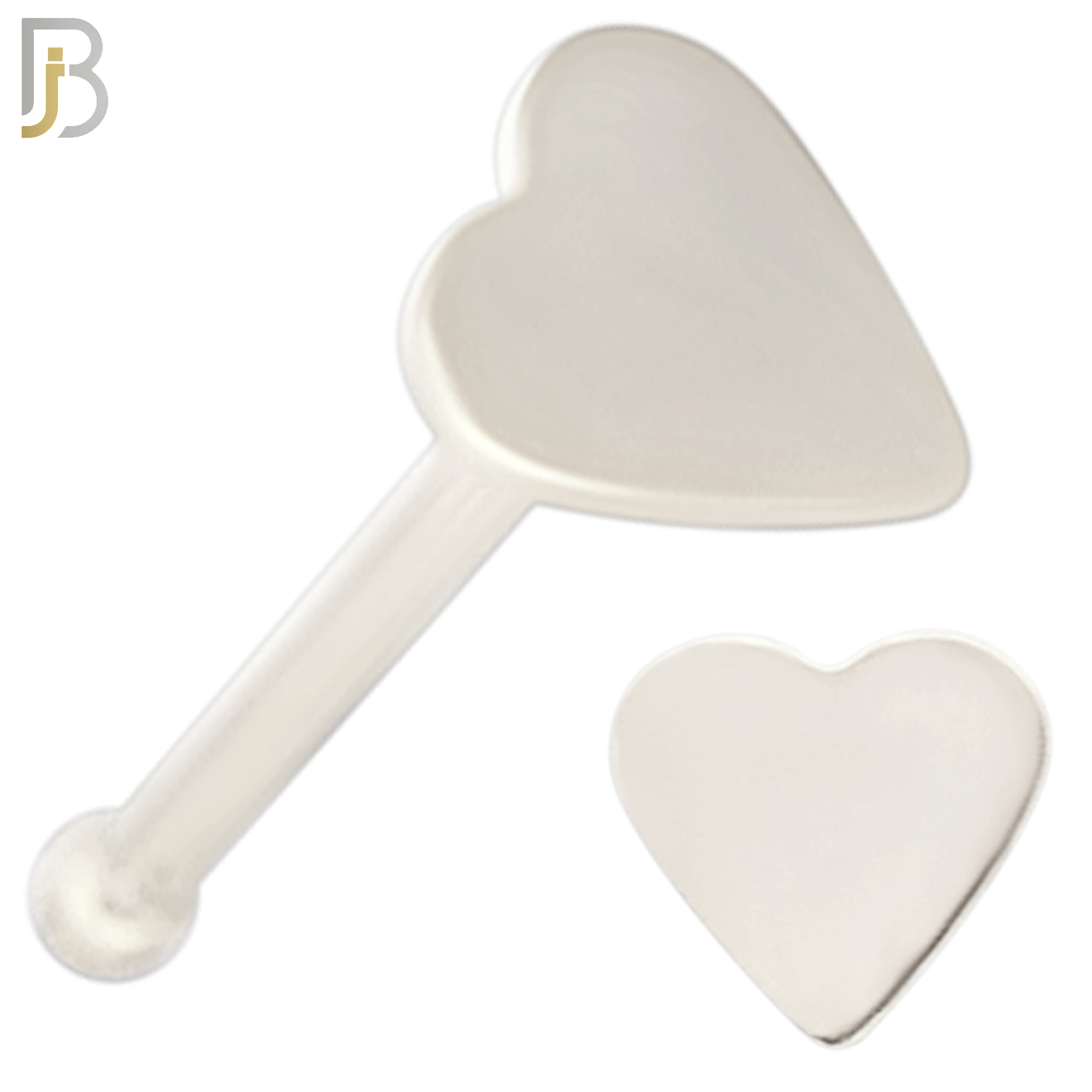 NR24B - 316L Surgical Steel Nose Bone Plain Solid Heart Design (PACK OF 6) image 1