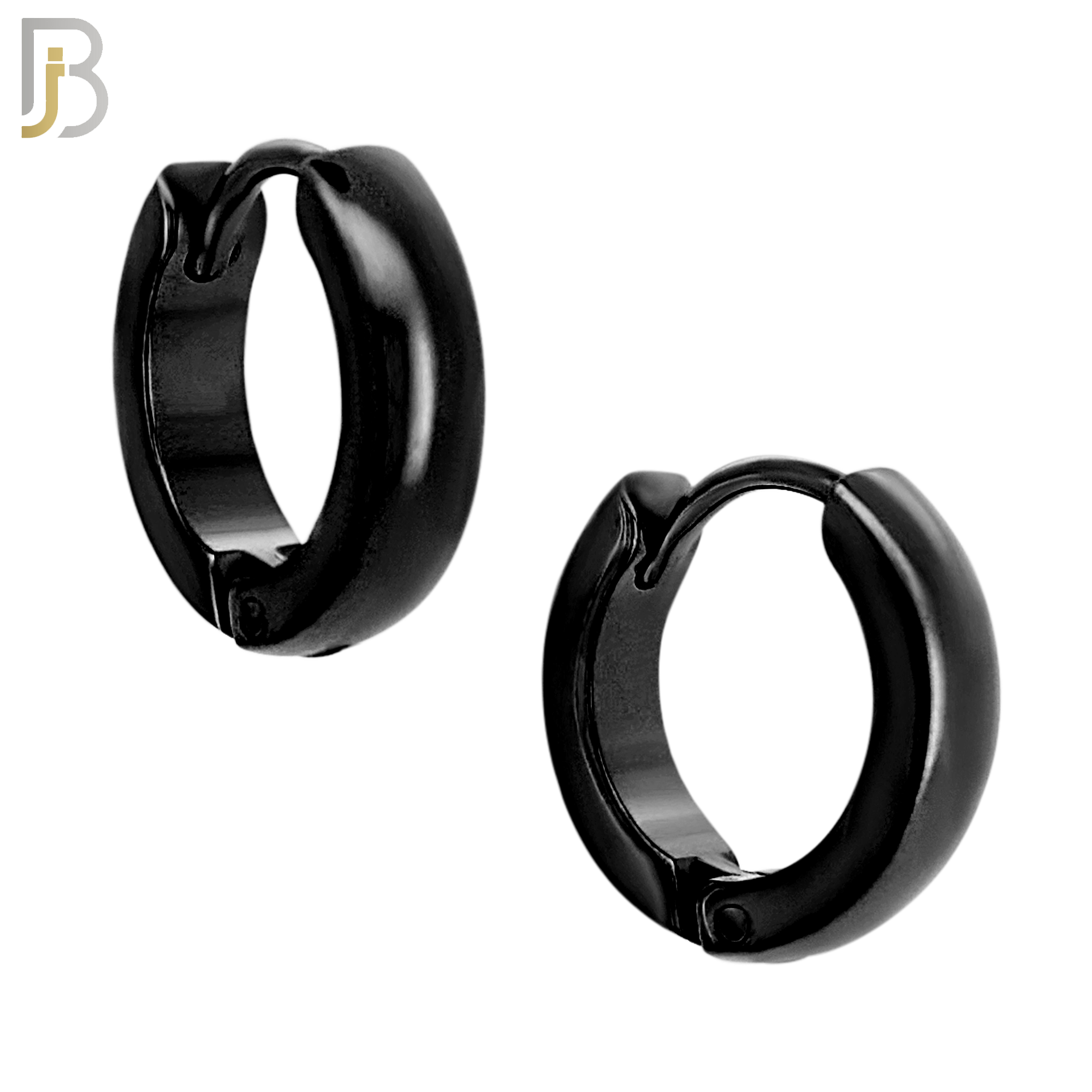 ES01K - 316L Stainless Steel Black Plated Plain Curve Design Huggies image 3