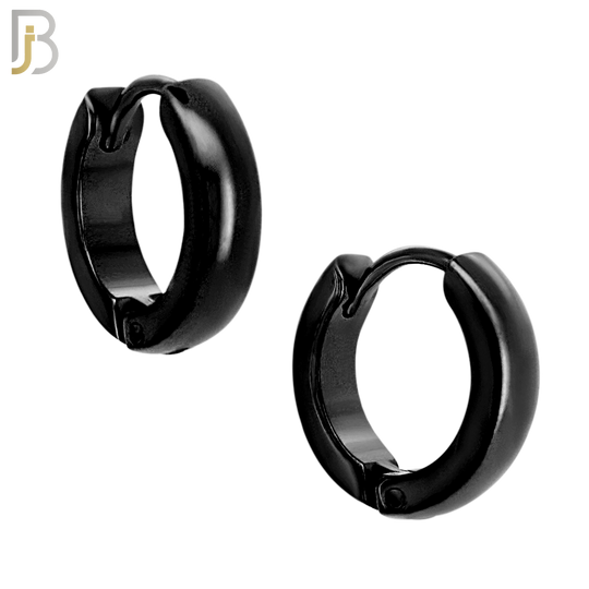 ES01K - 316L Stainless Steel Black Plated Plain Curve Design Huggies image 3