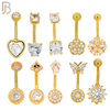 PK-NB34 - 316L Surgical Steel Different Designs Banana Belly Ring Pack of 40 image 2
