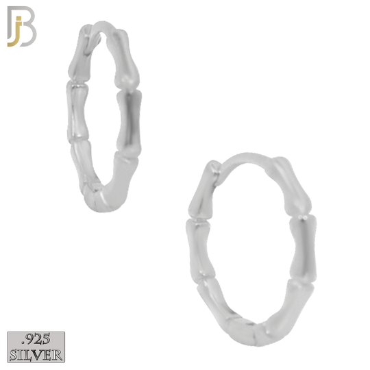 925-ES183 - .925 Sterling Silver Vintage Tribal Huggies Hoops Earrings image 1