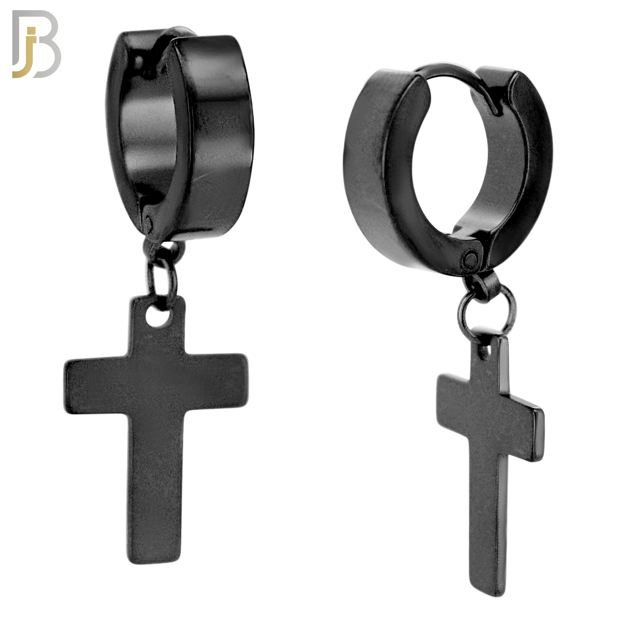 ES14 - 316L Stainless Steel Dangling Cross Design Huggies Clip On image 3