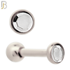 TB118SC - 316L Stainless Steel Bezel with Clear CZ Tragus/Cartilage Barbell (PACK OF 6) image 1
