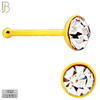925-PK-NR04Y-3C2 - Mixed of 2mm, 2.5mm, 3mm Clear CZ 22g Thickness 18KT Gold Plated 925 Sterling Silver Nose Bones Press Fit, Packages Pack of 120 image 4