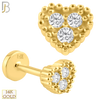 14-LB18Y - 14k Yellow Gold Labret Heart Design with Zircon - Yellow Gold image