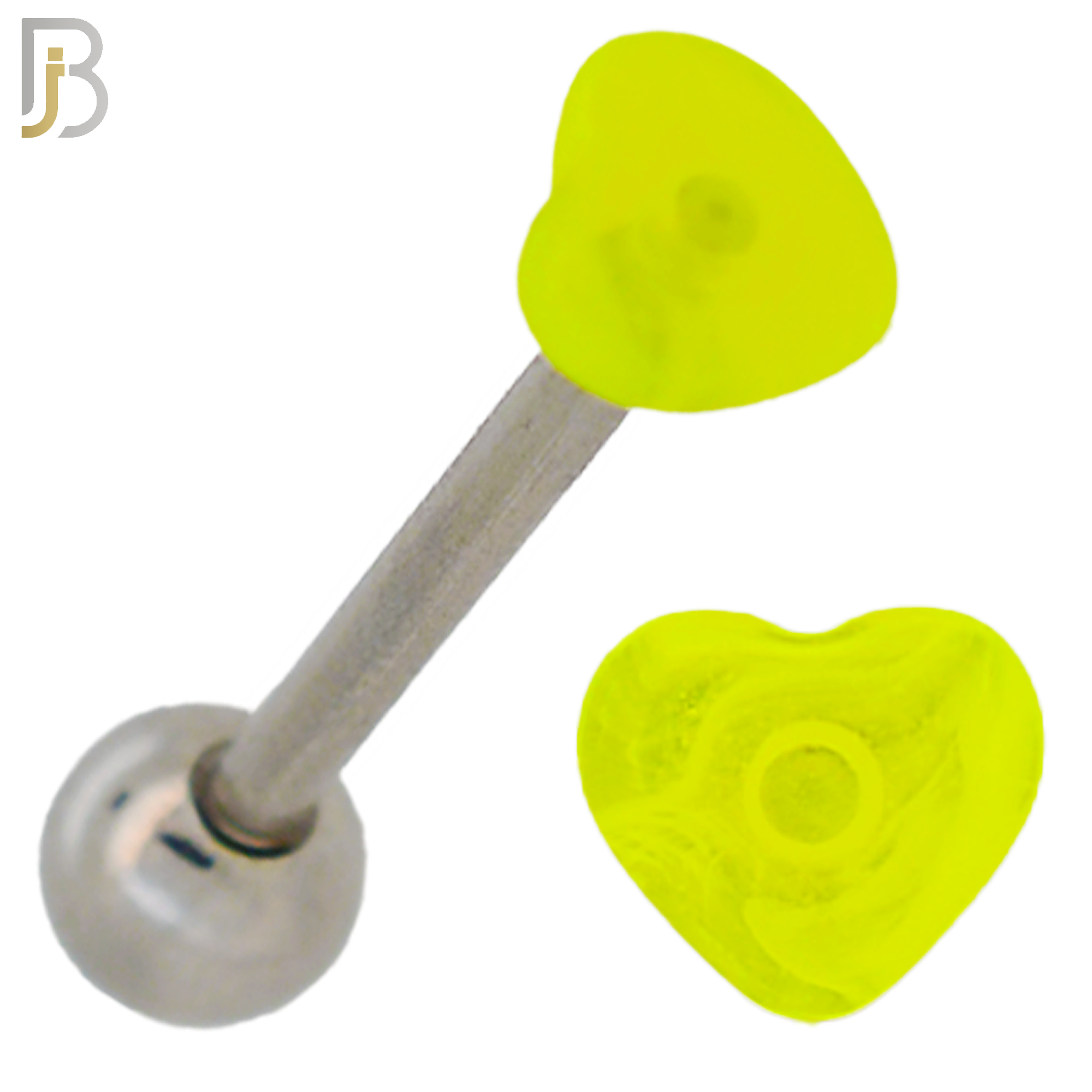 PK-BB49 - 316L Surgical Steel Barbell with Acrylic Marble Heart Screw External Threaded Pack of 120 image 12