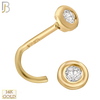 14-NR19CYC- 14k Yellow Gold Screw Nose Ring with Round Cubic Zirconia in Bezel Setting image 0