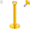 LB07G - 316L Surgical Steel Gold Plated Bar Press Fit Zircon Bezel Monroe Labret Screw Internally Threaded  Flat Back (PACK OF 6) image 1