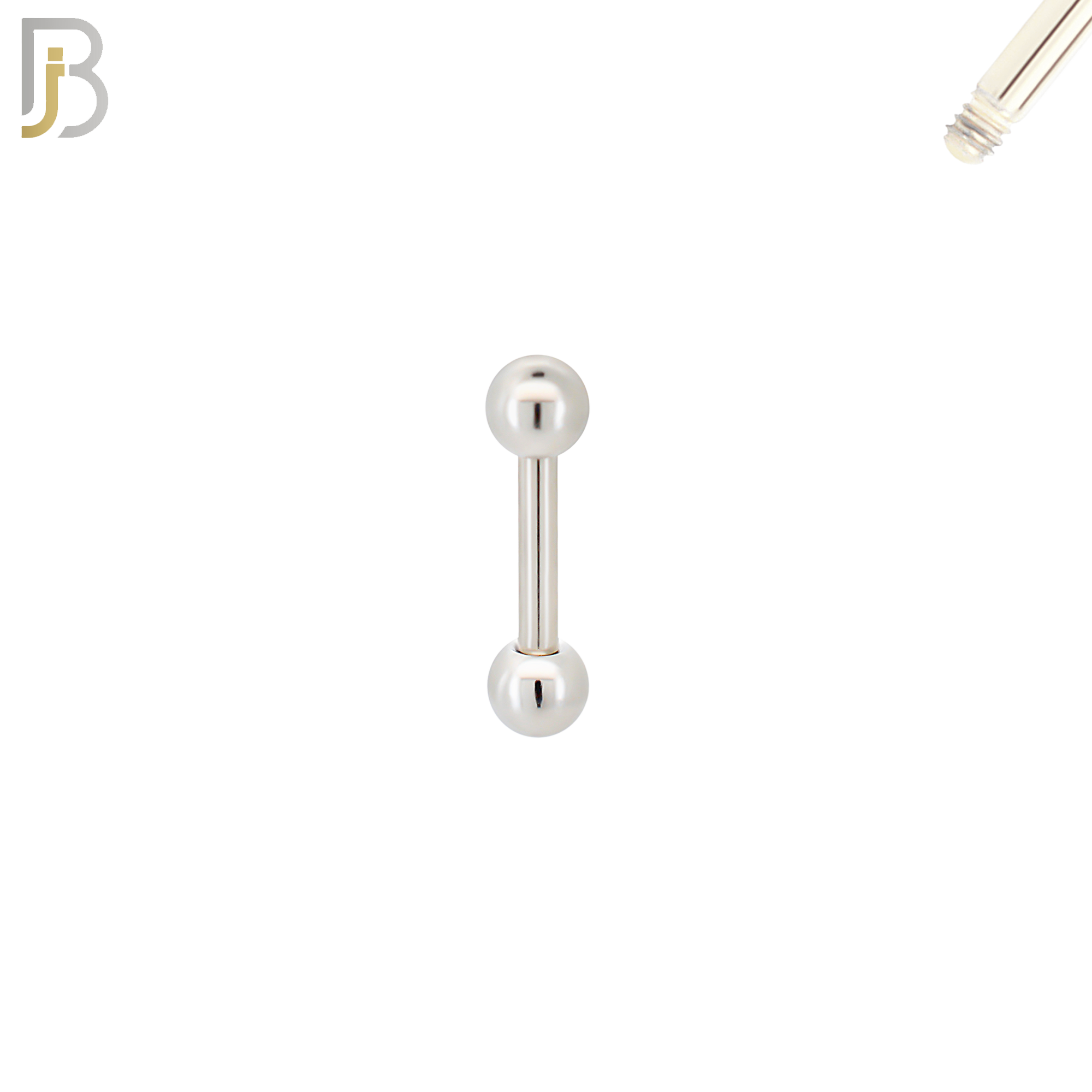 BB01S14 - 14G Thickness 316L Surgical Steel Screw  Barbell Plain Screw External Threaded (PACK OF 6) image 1