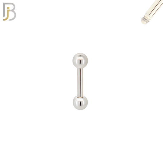 BB01S14 - 14G Thickness 316L Surgical Steel Screw  Barbell Plain Screw External Threaded (PACK OF 6) image 1