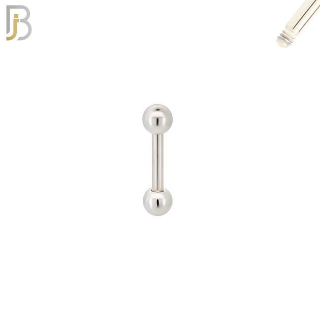 BB01S14 - 14G Thickness 316L Surgical Steel Screw  Barbell Plain Screw External Threaded (PACK OF 6) image 1