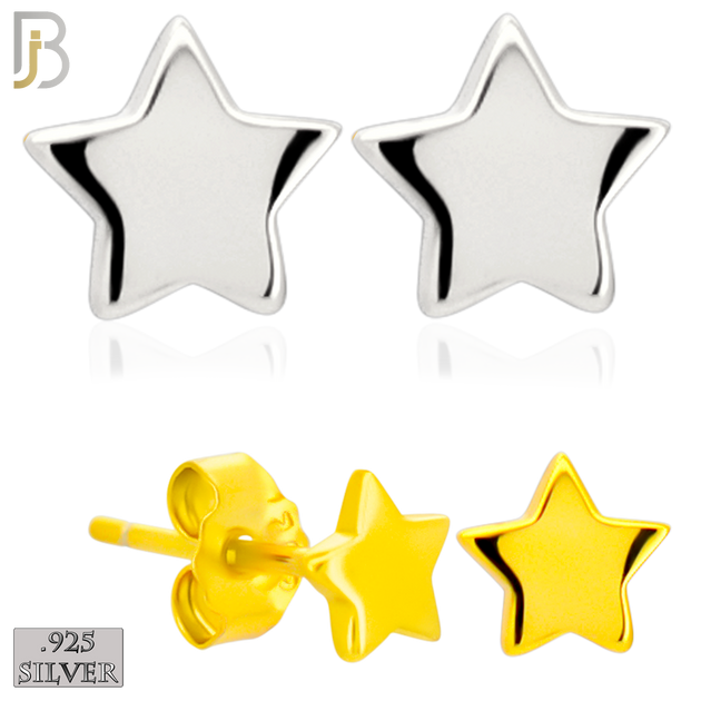 925-ES512 - 925 Sterling Silver Star Design Earrings (Butterfly Backing) image 0