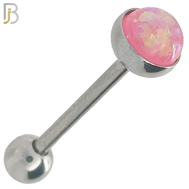PK-BB07S - 316L Surgical Steel Barbell with Opal Top Mushroom Design  Screw Pack of 120 image 2