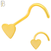 NR24C - 316L Surgical Steel Plain Solid Heart Design Nose Screw (PACK OF 6) image 2