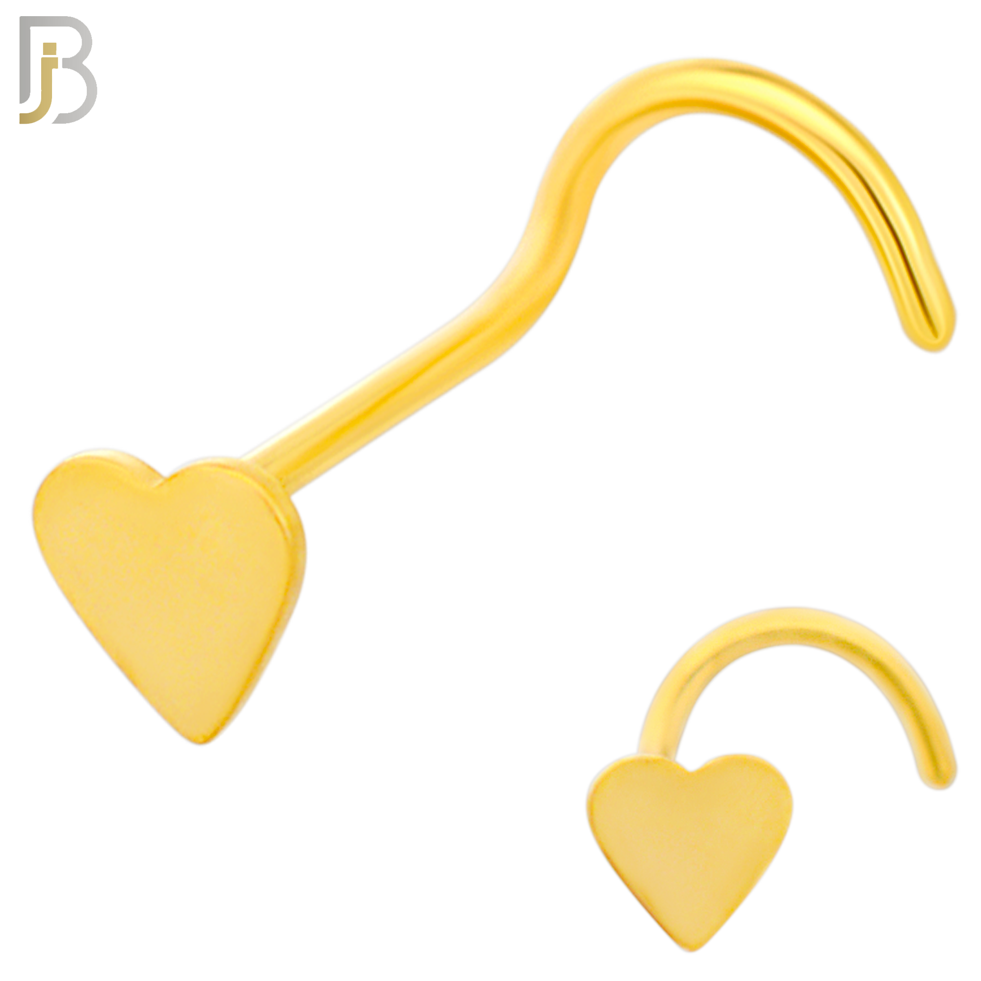 NR24C - 316L Surgical Steel Plain Solid Heart Design Nose Screw (PACK OF 6) image 2