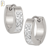 ES03 - 316L Stainless Steel Multi Zircon 4mm Front Thickness Huggies image 0