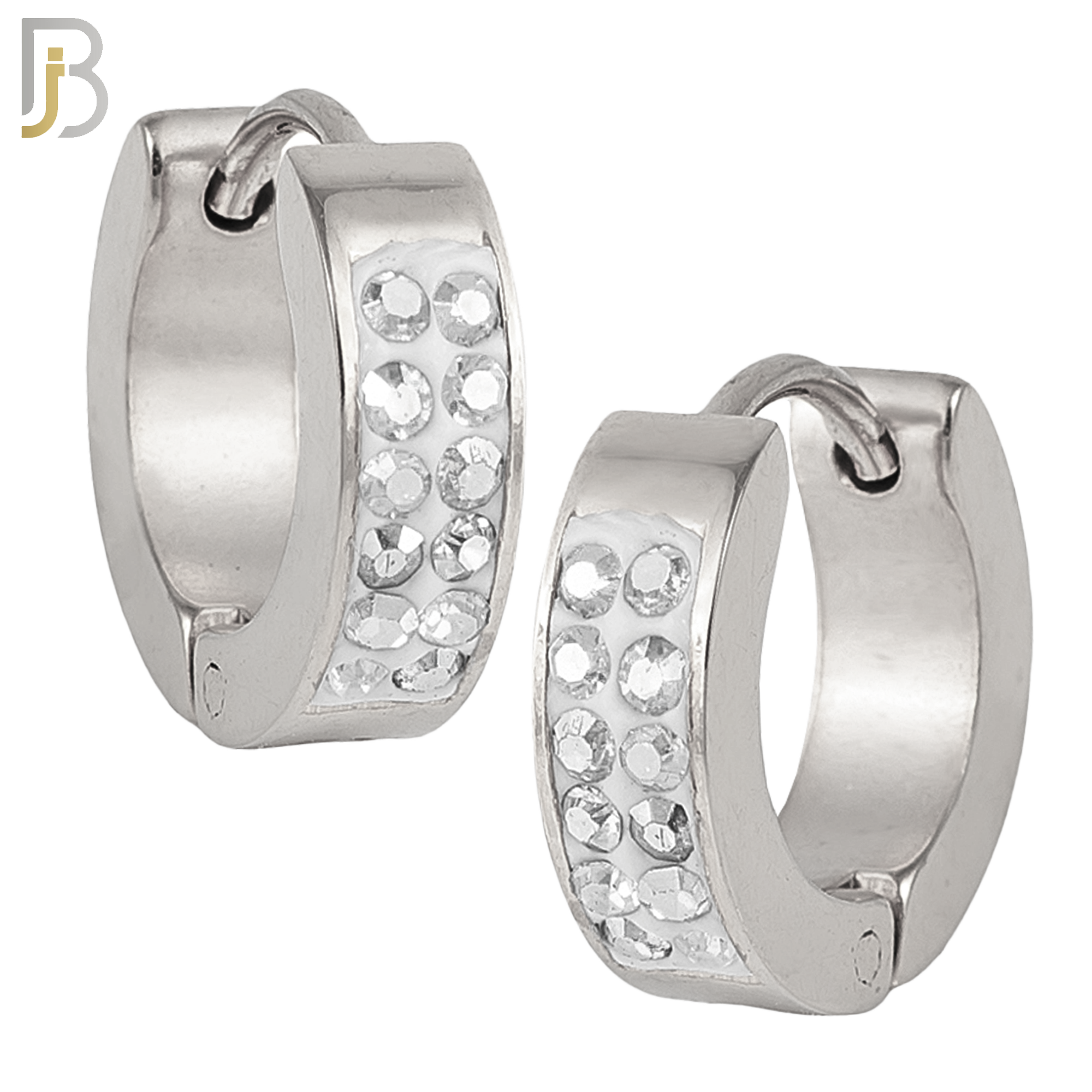 ES03 - 316L Stainless Steel Multi Zircon 4mm Front Thickness Huggies image 0