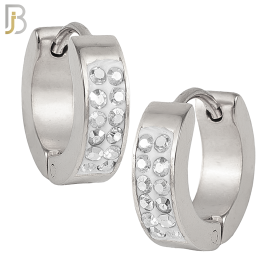 ES03 - 316L Stainless Steel Multi Zircon 4mm Front Thickness Huggies image 0