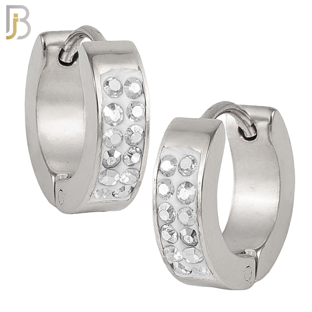 ES03 - 316L Stainless Steel Multi Zircon 4mm Front Thickness Huggies image 0