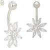 NB49 - 316L Stainless Steel Eight Petal Flower Banana Belly Navel Ring image 1