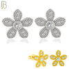 925-ES226 – .925 Sterling Silver Flower Design Earring Stud with Zircon image 0