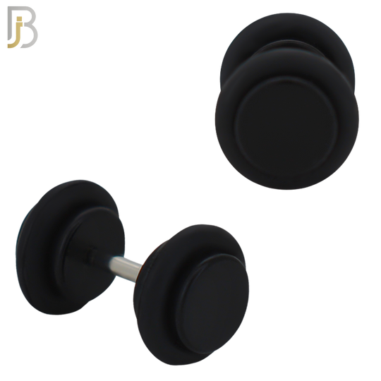 FP01K - Black Acrylic Fake Plug with O-ring (PACK OF 3 Pairs) - 2g - 6mm image